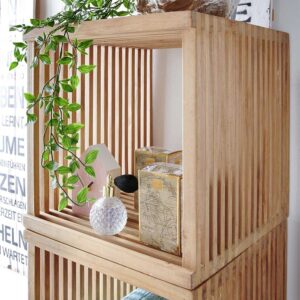 Regalwürfel 40x40x40 cm Teak Massivholz