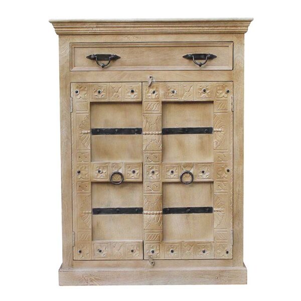 Garderobenschrank aus Mangobaum Massivholz Shabby Chic Stil