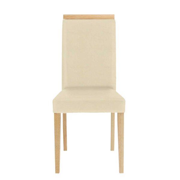 Esszimmer Polsterstühle in Creme Weiß Kunstleder Massivholzgestell (2er Set)