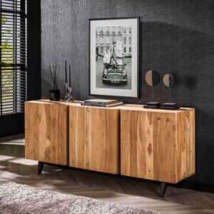 Modernes Esszimmer Sideboard aus Akazie Massivholz lackiert 3 türig