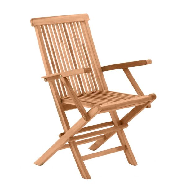 Garten Klappstühle aus Teak Massivholz 45 cm Sitzhöhe (2er Set)