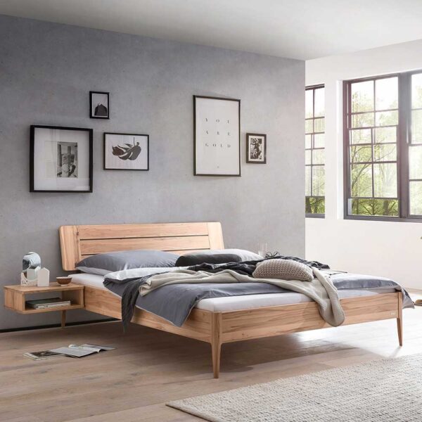 Bett Wildbuche 140x200 cm aus Massivholz modernem Design