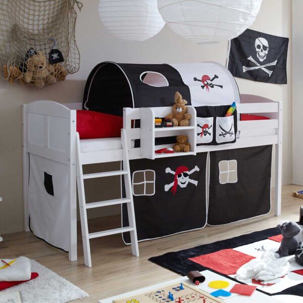 Piratenbett aus Kiefer Massivholz Piraten Design