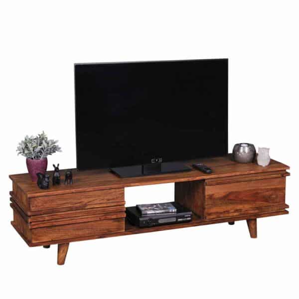 TV Tisch aus Sheesham Massivholz 145 cm