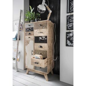 Massivholzkommode aus Mangobaum Recyclingholz Shabby Chic Stil