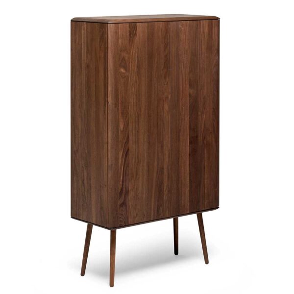 Wohnzimmer Highboard aus Nussbaum Massivholz Retrostil