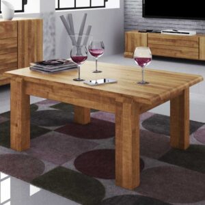 Sofatisch aus Wildeiche Massivholz Landhausstil