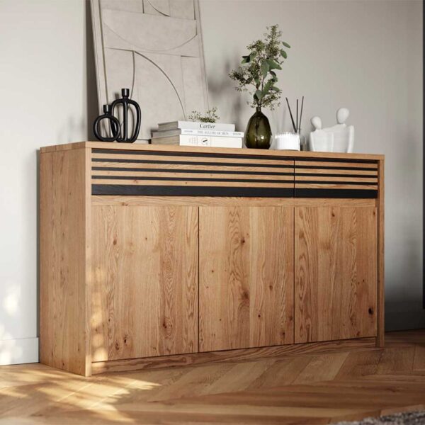 Esszimmersideboard aus Eiche Massivholz zwei Schubladen