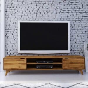 TV Lowboard aus Wildeiche Massivholz 220 cm breit