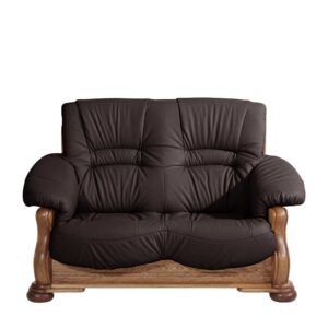 Federkern Sofa made in germany aus Eiche Massivholz Echtleder