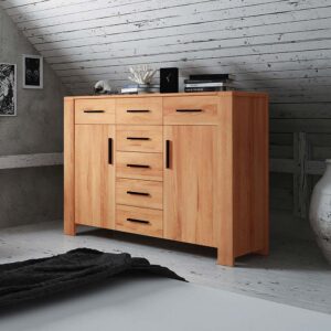 Wohnzimmer Sideboard aus Kernbuche Massivholz modern