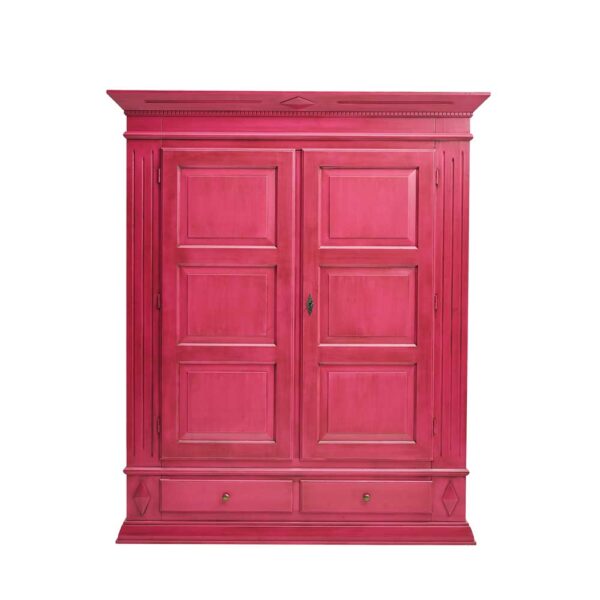 Design Schrank in Pink Fichte Massivholz