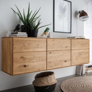 Hängesideboard aus Wildeiche Massivholz 172 cm breit