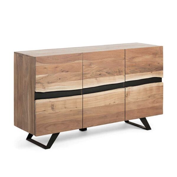 Wohnzimmer Sideboard aus Akazie Massivholz Loft Style