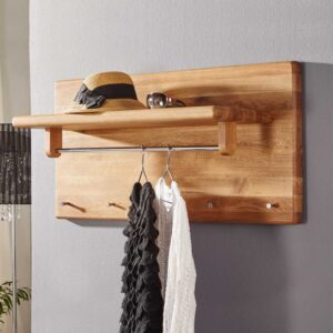 Wandgarderobe aus Wildeiche Massivholz 30 cm hoch