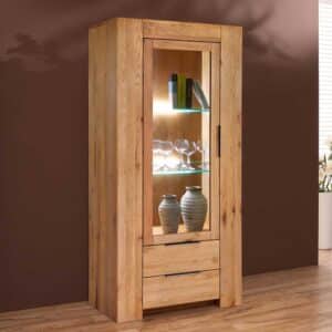 Vitrine aus Wildeiche Massivholz 80 cm