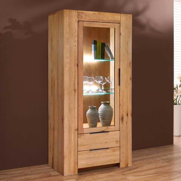 Vitrine aus Wildeiche Massivholz 80 cm