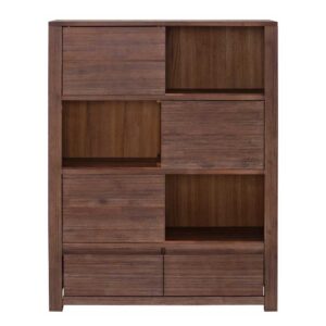 Schiebetüren Highboard aus Akazie Massivholz 100 cm breit