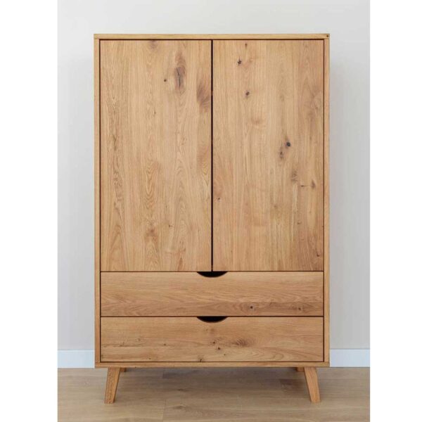 Wäscheschrank Schrank aus Wildeiche Massivholz 145 cm hoch