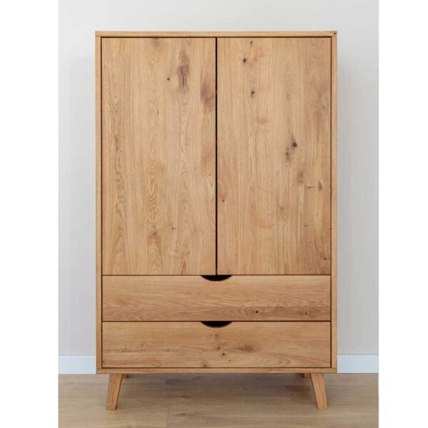 Schlafzimmerschrank Kleiderschrank aus Wildeiche Massivholz 180 cm hoch