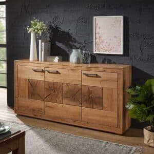 Wohnzimmer Sideboard aus Wildeiche Massivholz 170 cm