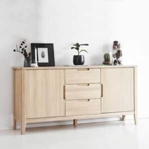 Massivholz Sideboard aus Eiche Bianco geölt 180 cm breit