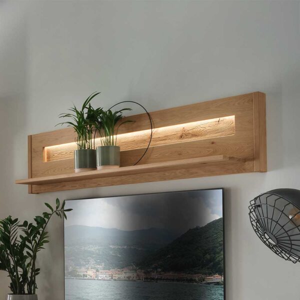 Hochwertiges Wandboard aus Wildeiche Massivholz 156 cm breit