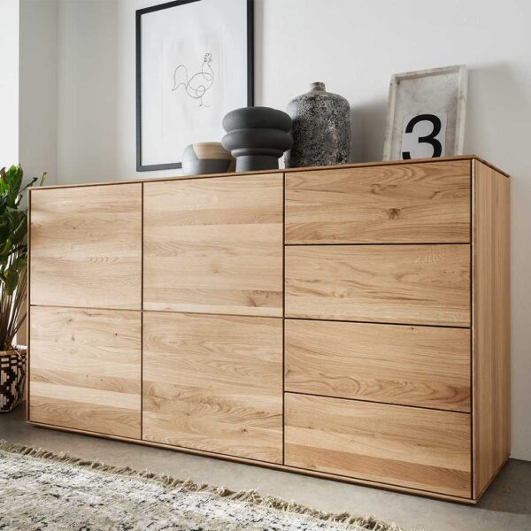 Schubladensideboard aus Wildeiche Massivholz Soft Close