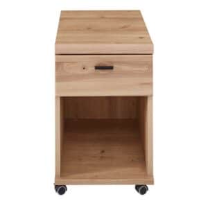 Rollcontainer aus Spanplatte und Massivholz 44 cm breit