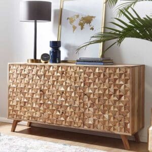 Design Sideboard aus Akazie Massivholz Retrostil