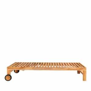 Garten Rollliege aus Teak Massivholz 200x62 cm