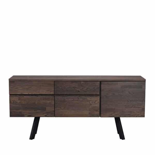 Wohnzimmer Sideboard in Rauchfarben lackiert Eiche Massivholz