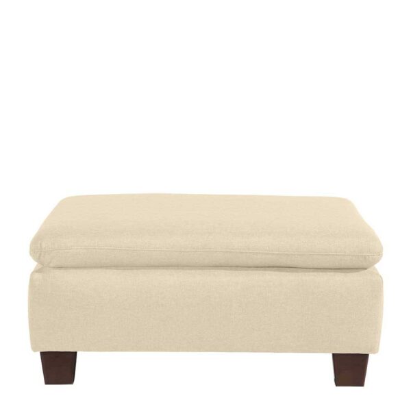 Couch Sitzhocker Beige aus Flachgewebe Buche Massivholz