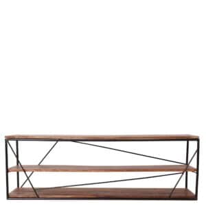 TV Rack aus Mangobaum Massivholz und Stahl 140 cm breit