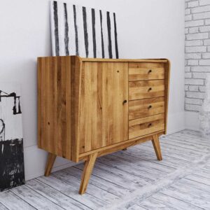 Flurkommode aus Wildeiche Massivholz Retrostil