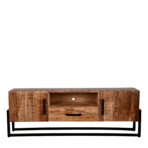 TV Lowboard aus Mangobaum Massivholz Industry und Loft Stil