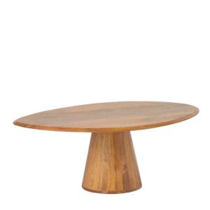 Salontisch Retro Stil aus Mangobaum Massivholz Cognac Braun